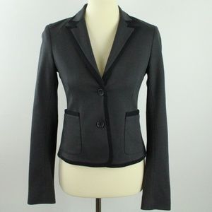 Theory Charcoal Grey Black Trim Blazer Suit Jacket 4